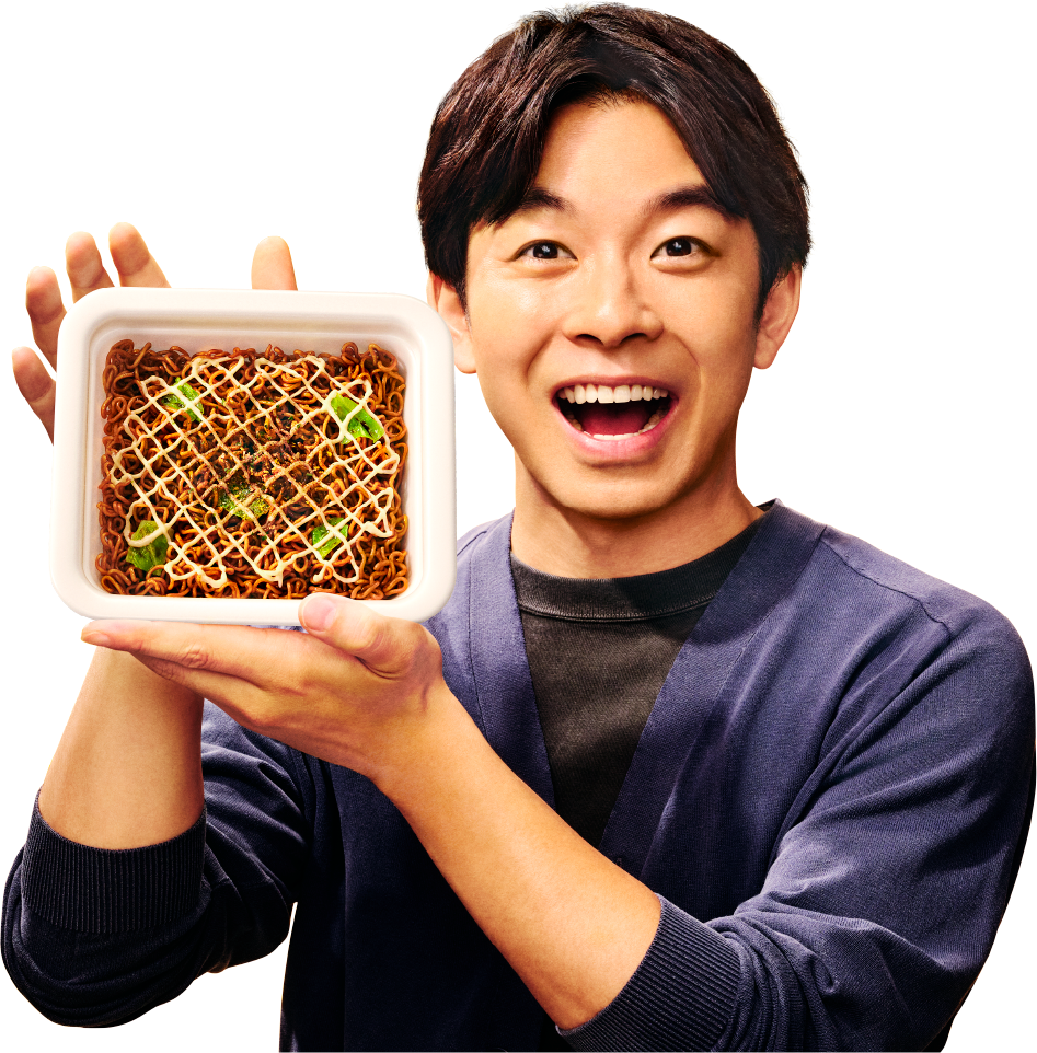 明星一平ちゃん夜店の焼そば, 仲野太賀, からしマヨネーズ, マヨ格子がけ