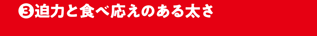 3.迫力と食べ応えのある太さ